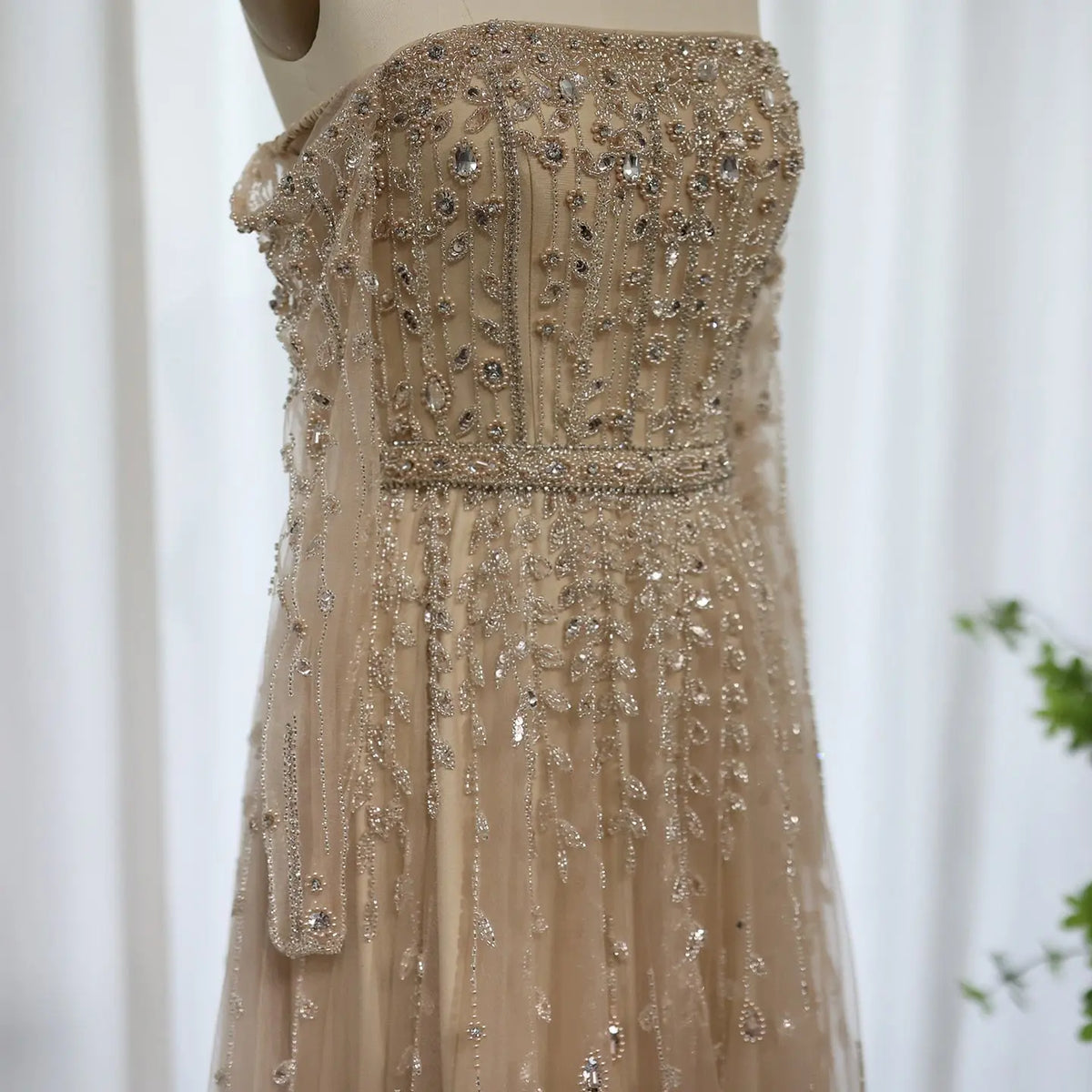 Luxury Nude Off Shoulder Long Sleeves Evening Dress SS489 - SHARONSAID Luxury Nude Off Shoulder Long Sleeves Evening Dress SS489 - SHARONSAID