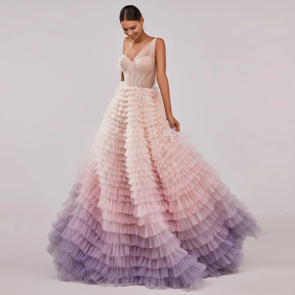 Final Sale Luxury Pink One Shoulder Evening Dress SS550