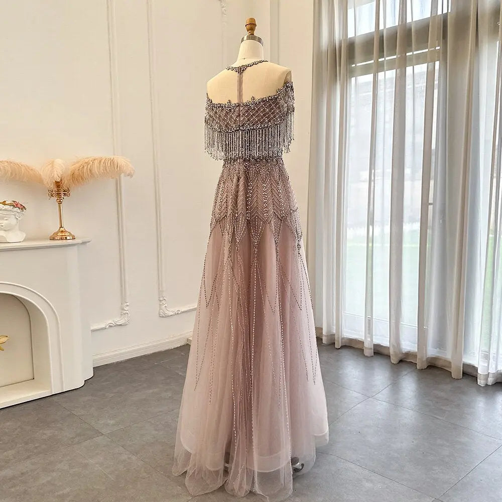 Sharon Said Luxury Tassel Heavy Beaded Arabic Evening Dresses for Women Wedding Party Elegant Long Formal Gowns Stock SS061Sharon Said Luxury Tassel Sharon Said Luxury Tassel Heavy Beaded Arabic Evening Dresses for Women Wedding Party Elegant Long Formal Gowns Stock SS061Sharon Said Luxury Tassel