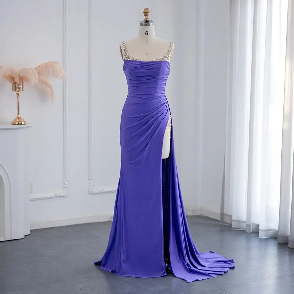 For Sale Luxury Purple High Slit Long Cocktail Party Dress SH022 For Sale Luxury Purple High Slit Long Cocktail Party Dress SH022