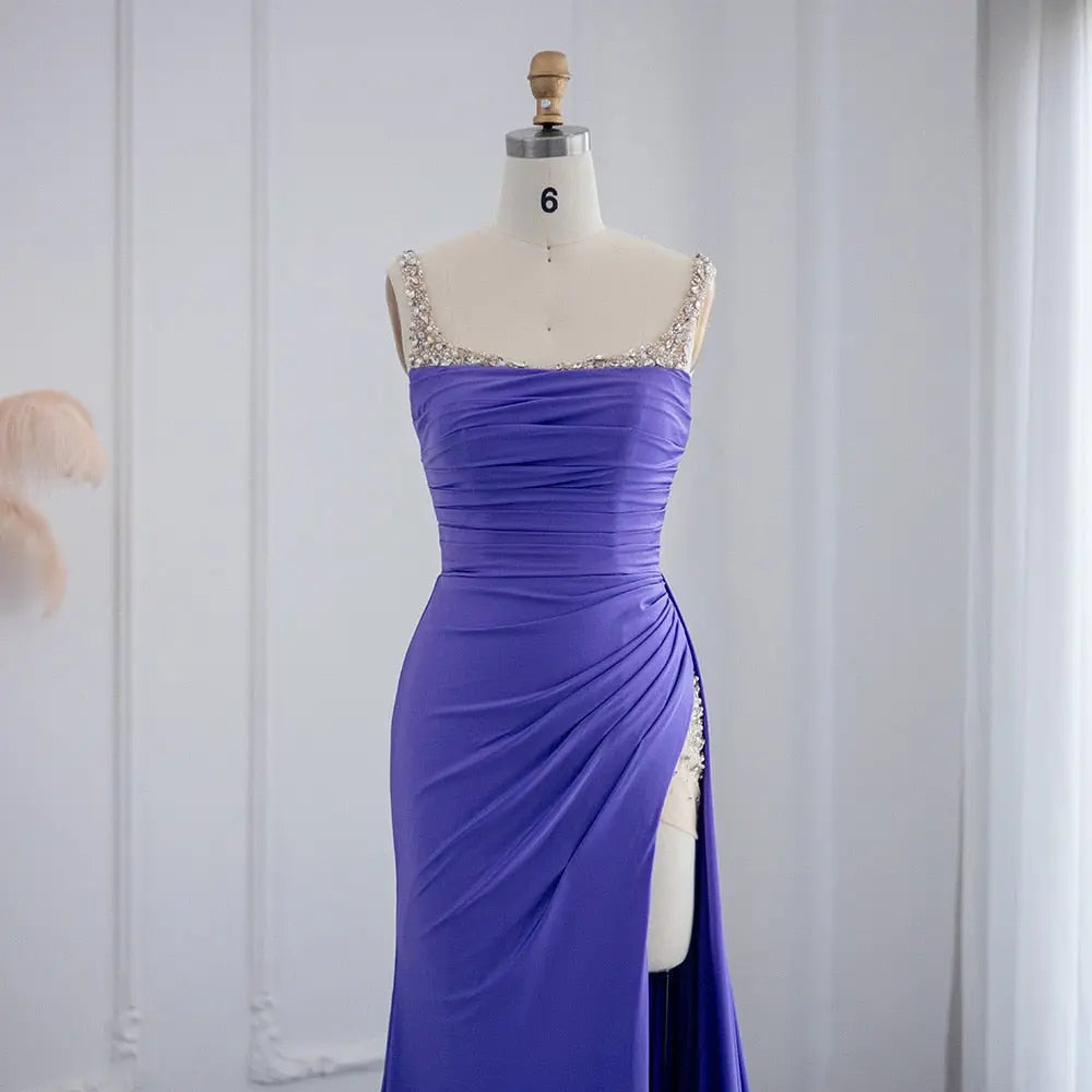 For Sale Luxury Purple High Slit Long Cocktail Party Dress SH022 For Sale Luxury Purple High Slit Long Cocktail Party Dress SH022