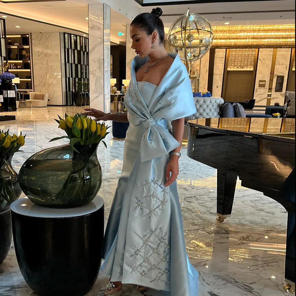 mermaid dress dubai Luxury Crystal Silver Gray Mermaid Dubai Evening Dresses for Women Wedding Long Black Girls Prom Party Gowns SS403 DreamyVow