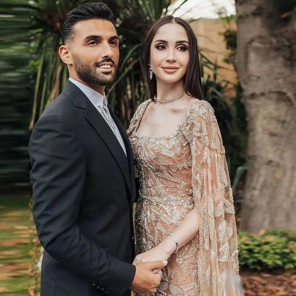 saudi evening dresses Saudi Arabic Long Sleeve Lilac Evening Dresses For Women Luxury Dubai Designer Wedding Party Formal Gowns